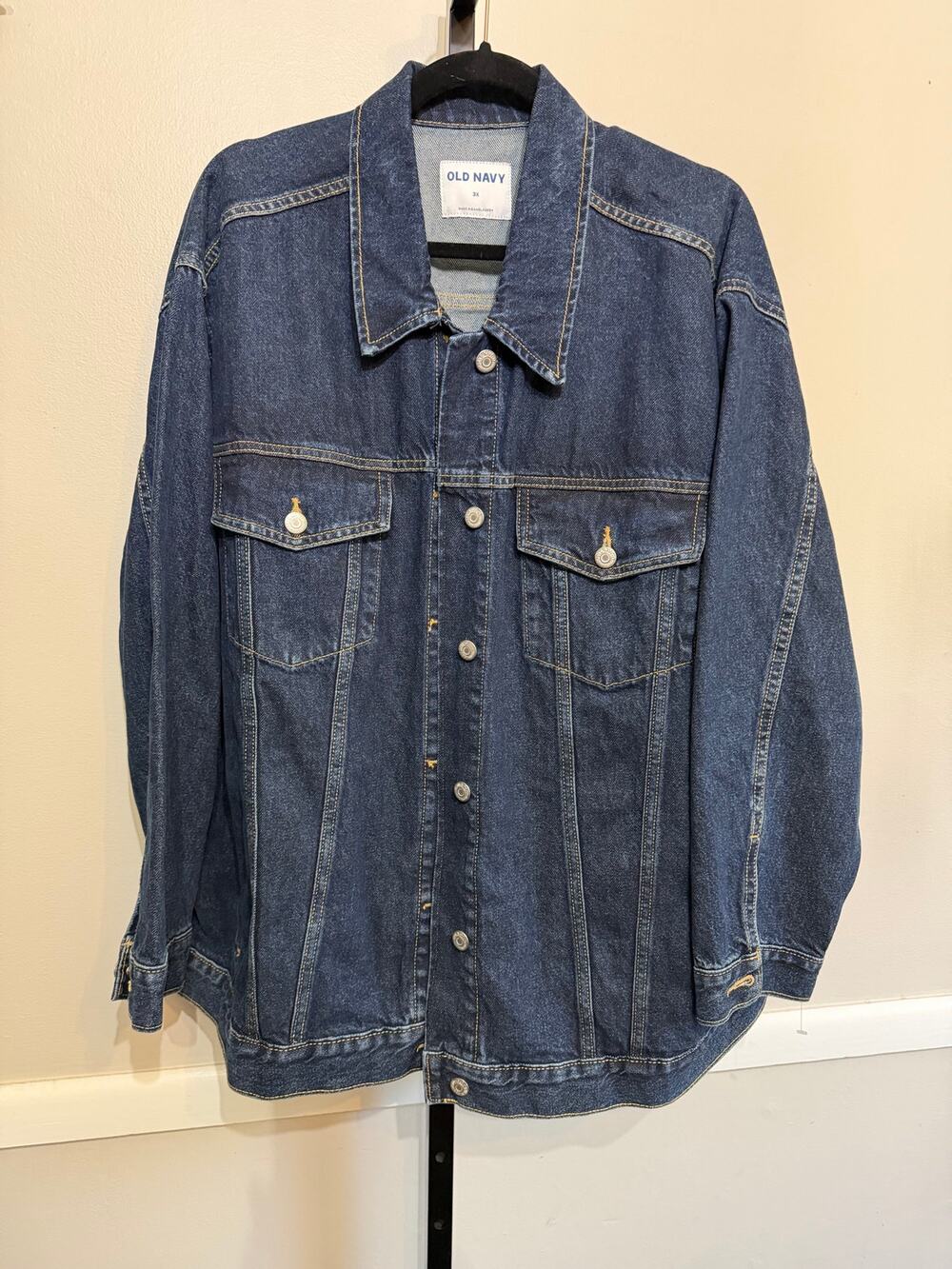 Old Navy Oversized Denim Jacket Shacket Dark Wash Plus Size 3X NWT